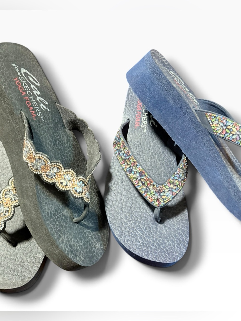 Skechers Cali Yoga Foam Jewel Sandal Lot Bundle! Size 9- 2 Pairs